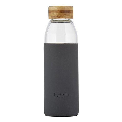 Glass Water Bottle with Bamboo Lid