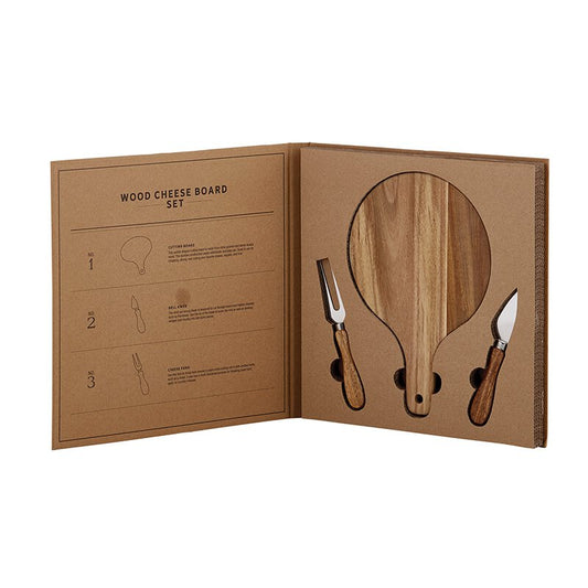 Cardboard Book Set - Wood Cheese Board