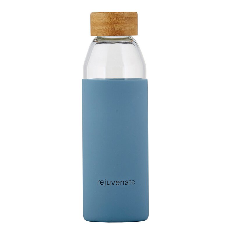 Glass Water Bottle with Bamboo Lid