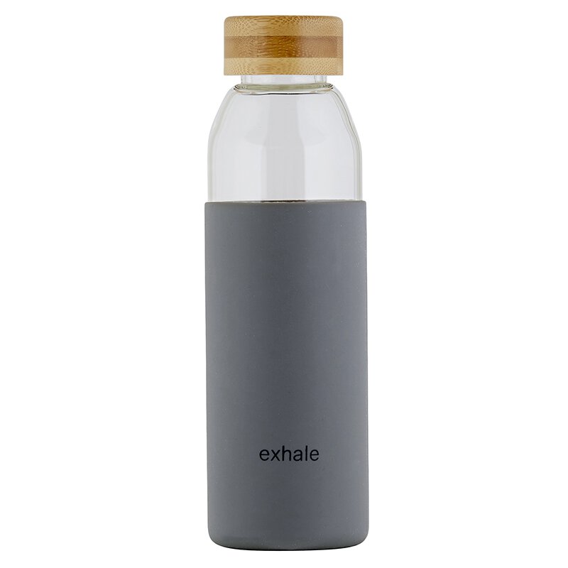 Glass Water Bottle with Bamboo Lid