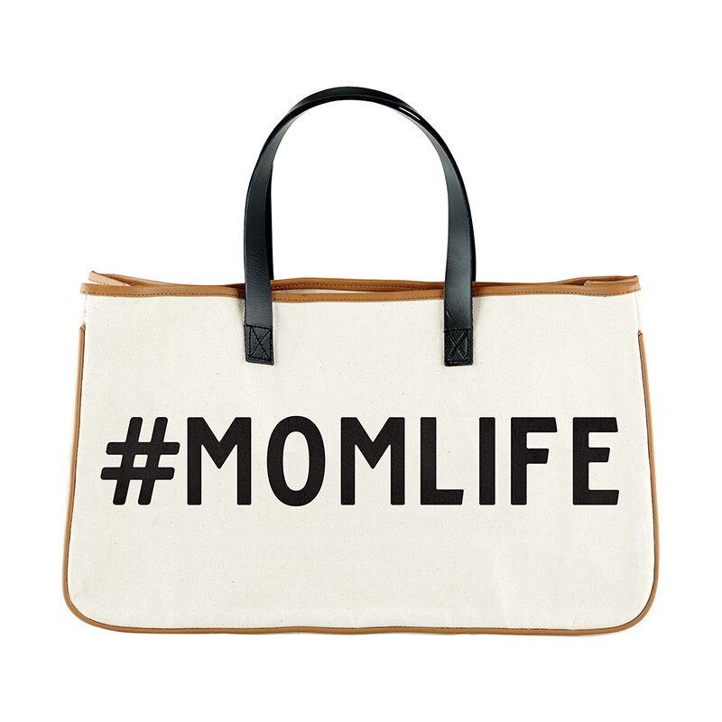 Canvas Tote - #Momlife