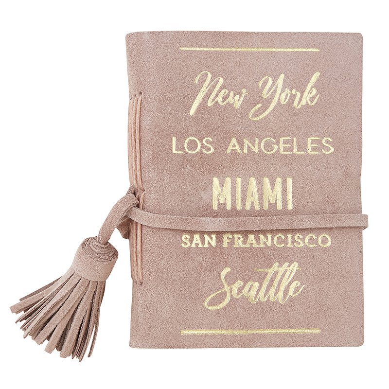 SUEDE LEATHER NOTEBOOK - CITY LIST