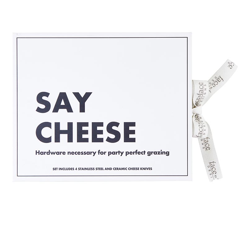 Say Cheese Ceramic Cheese Knives - Set of 4