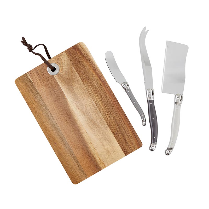 Cardboard Book Box - Acacia Wood Cheese Board with Knives