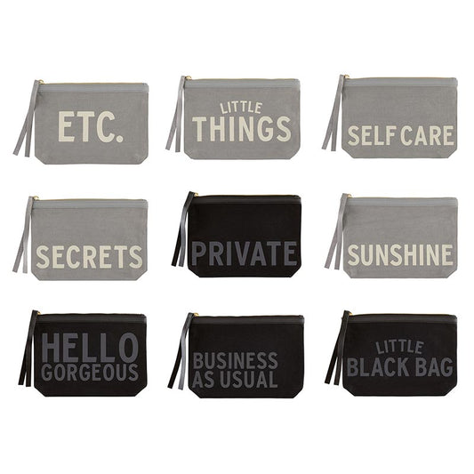 Black and Grey Canvas Pouch