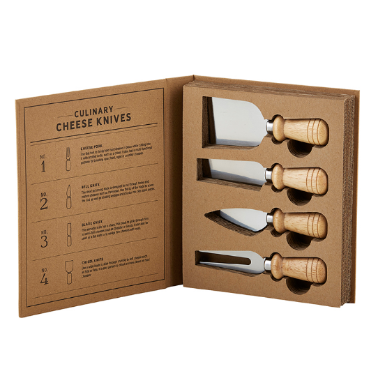 CARDBOARD BOOK SET - CHEESE KNIVES